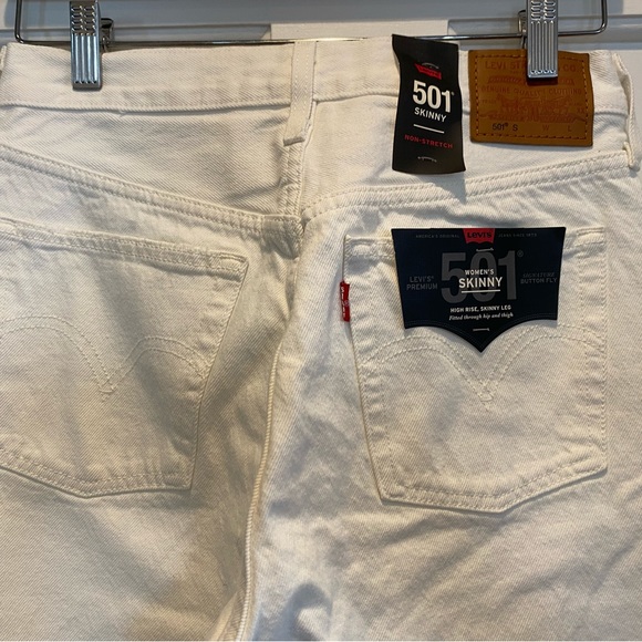 Levi’s Premium 501 Skinny White Distressed 27 28 - Picture 4 of 5